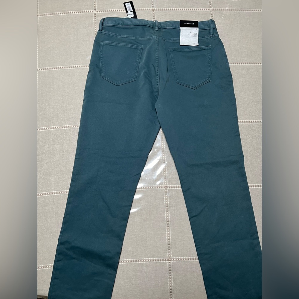 banana republic slim traveler pant in light blue